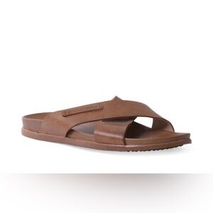 Like new! Steve Madden Men’s “SONNY” Leather Criss Cross Slide Sandal. Men’s 9